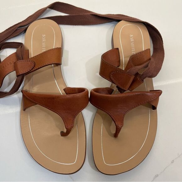 Sarah Flint Tan Leather Sandals - Picture 5 of 13